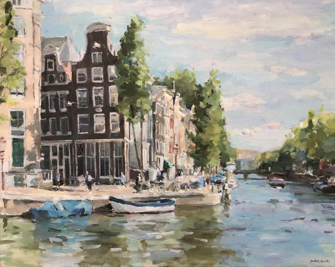 Herengracht, 80 x 100 cm., olieverf op linnen