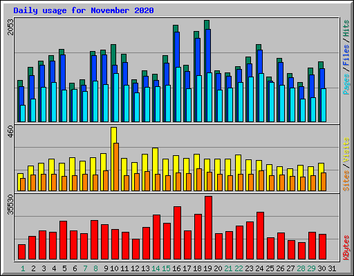 Daily usage for November 2020