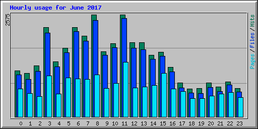 Hourly usage for June 2017