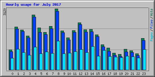 Hourly usage for July 2017