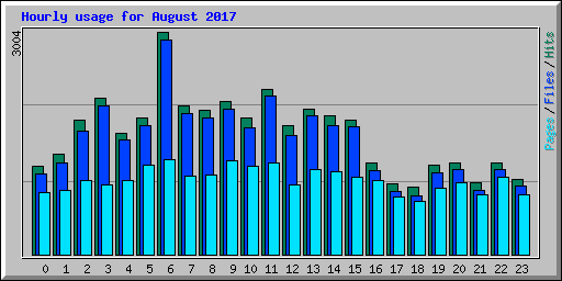 Hourly usage for August 2017