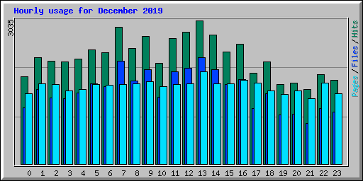 Hourly usage for December 2019