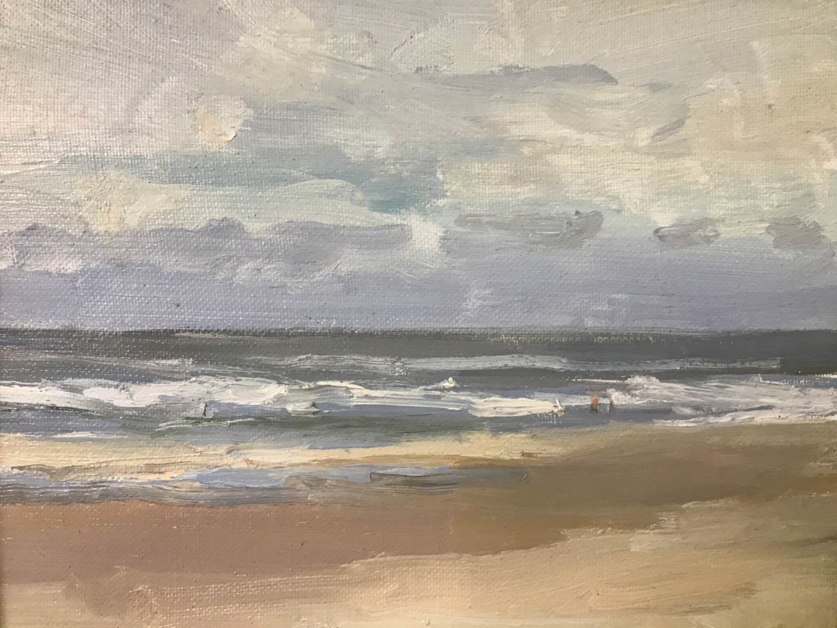 Dagje aan zee, olieverf op linnen, 24 x 30 cm, 2021